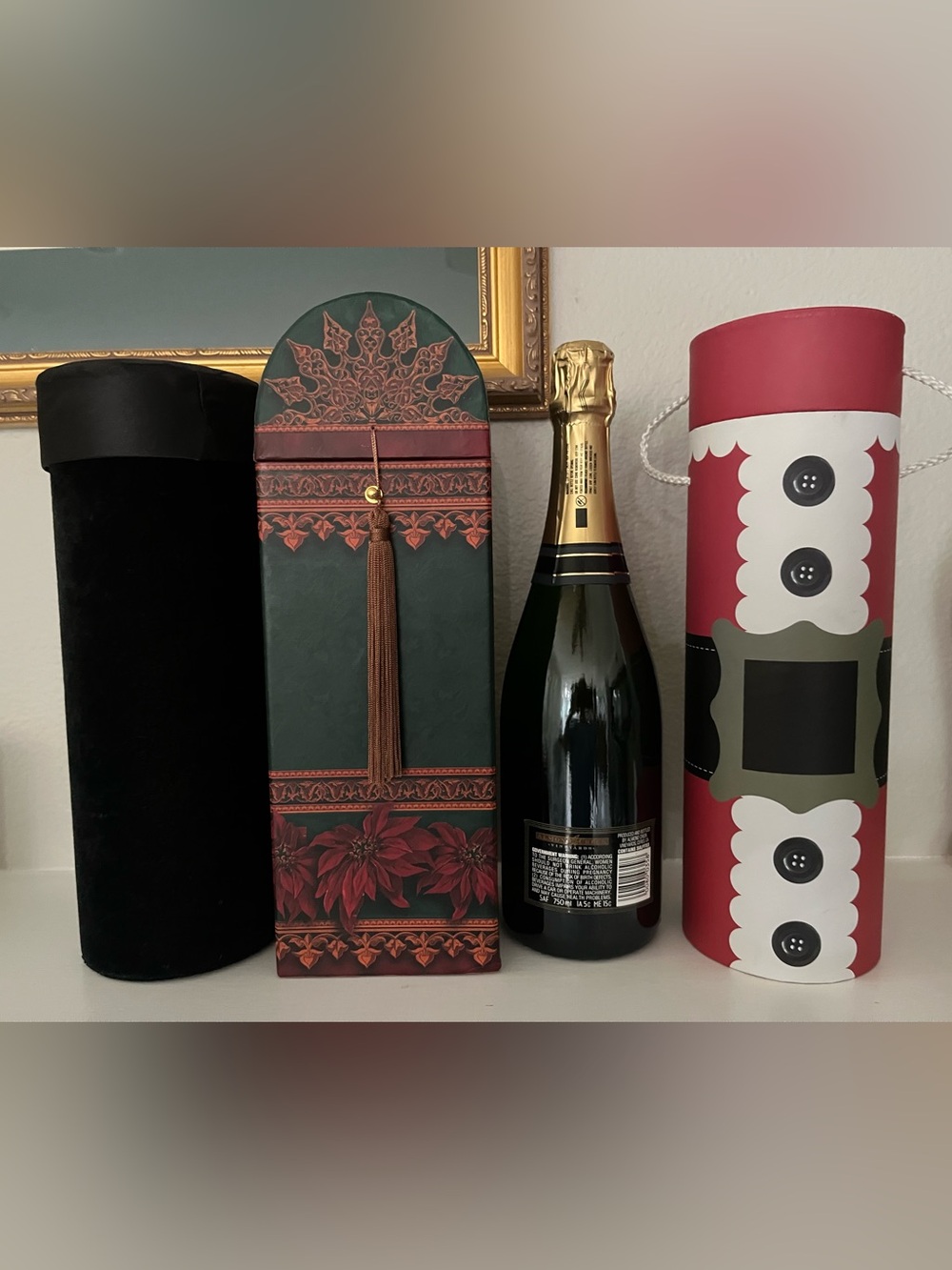 Festive Red and Green Wine Gift Box by